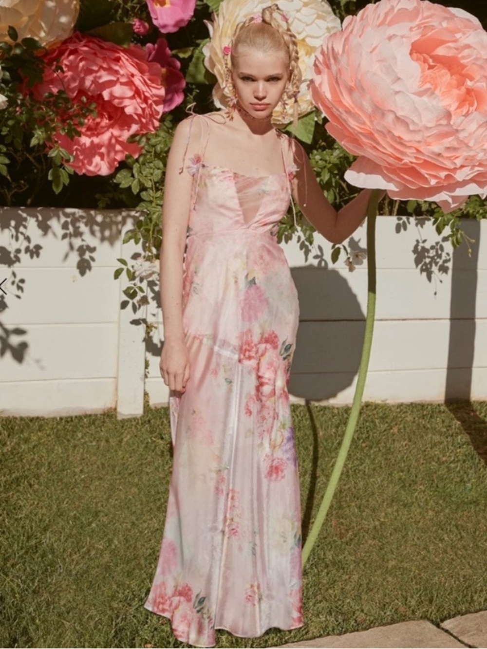 For Love & Lemons Lisa Floral Organza Maxi Dress - Picture 12 of 13
